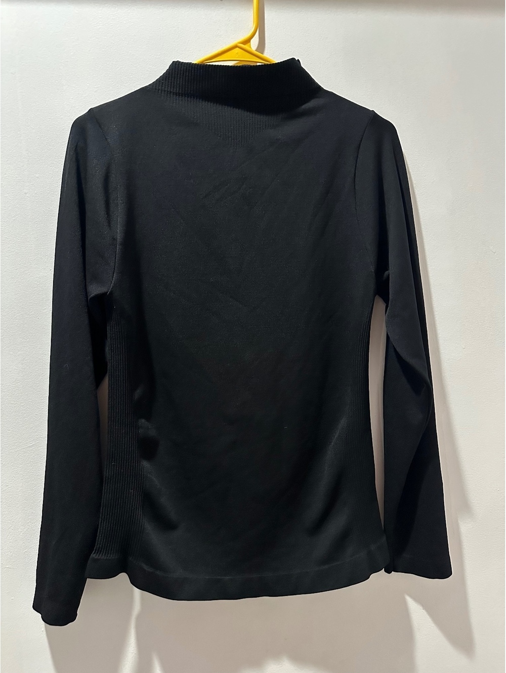 Cotton Candy Sweet Collection Black Mock Neck Ribbed Long Sleeve Top L/XL